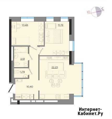 3-комнатная квартира, 61 м², 19/22 эт. на продажу в Ижевске Ижевск - изображение 1