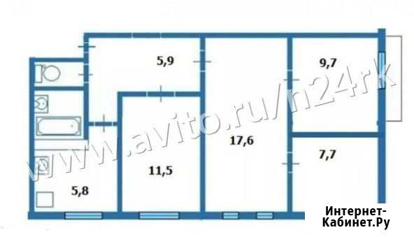 4-комнатная квартира, 64 м², 5/5 эт. на продажу в Ростове-на-Дону Ростов-на-Дону - изображение 1