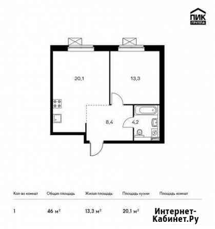 1-комнатная квартира, 46 м², 6/13 эт. на продажу в Мытищах Мытищи