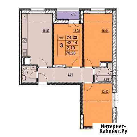 3-комнатная квартира, 76.3 м², 1/23 эт. на продажу в Нижнем Новгороде Нижний Новгород