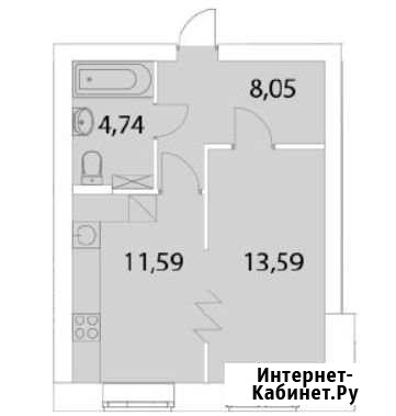 1-комнатная квартира, 38.3 м², 1/6 эт. на продажу в Горбунках Горбунки - изображение 1
