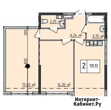 2-комнатная квартира, 59.1 м², 4/21 эт. на продажу в Новороссийске Новороссийск - изображение 1