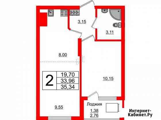 2-комнатная квартира, 35.3 м², 8/16 эт. на продажу в Калининграде Калининград