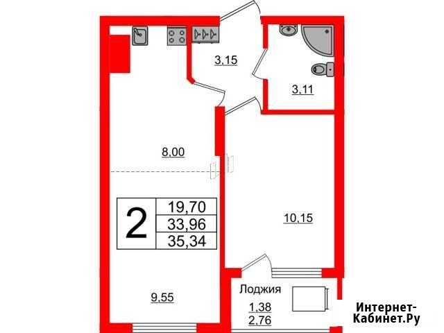 2-комнатная квартира, 35.3 м², 8/16 эт. на продажу в Калининграде Калининград - изображение 1
