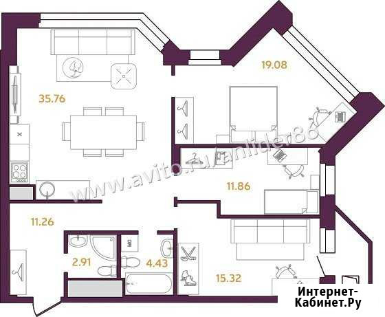 3-комнатная квартира, 103 м², 15/23 эт. на продажу в Сургуте Ханты-Мансийского АО Сургут - изображение 1