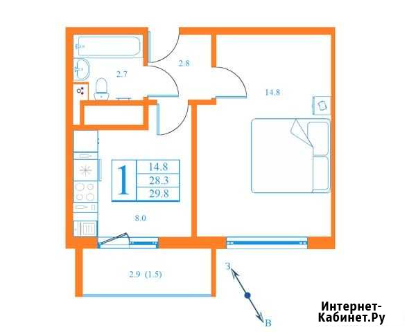 1-комнатная квартира, 29.8 м², 16/17 эт. на продажу в Дмитрове Дмитров - изображение 1