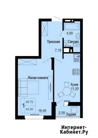 1-комнатная квартира, 43.2 м², 7/24 эт. на продажу в Самаре Самара - изображение 1
