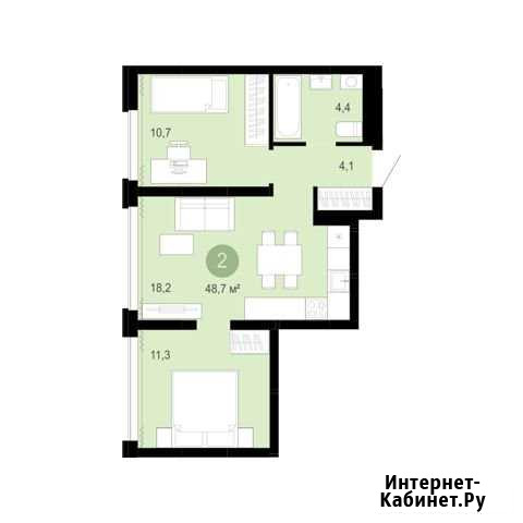 2-комнатная квартира, 48.7 м², 2/10 эт. на продажу в Тюмени Тюмень - изображение 1