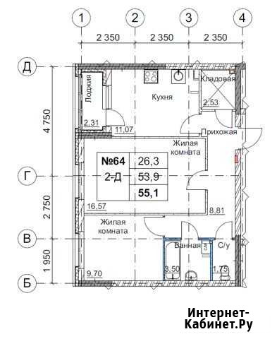 2-комнатная квартира, 55.1 м², 1/10 эт. на продажу в Нижнем Новгороде Нижний Новгород - изображение 1