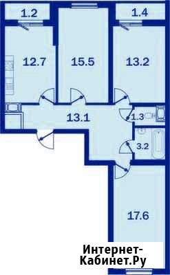 3-комнатная квартира, 78.5 м², 22/25 эт. на продажу в Пушкине Пушкин - изображение 1