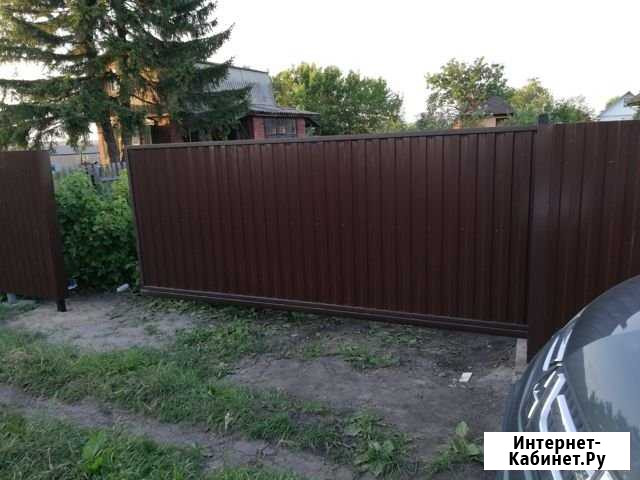 Откатные ворота,металлоконструкции, заборы Омск - изображение 1
