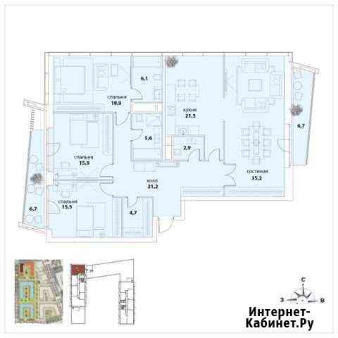 4-комнатная квартира, 149.6 м², 20/25 эт. на продажу в Москве Москва