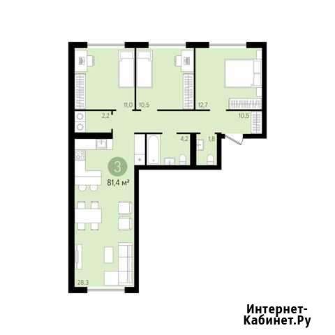 3-комнатная квартира, 81.4 м², 3/8 эт. на продажу в Новосибирске Новосибирск - изображение 1