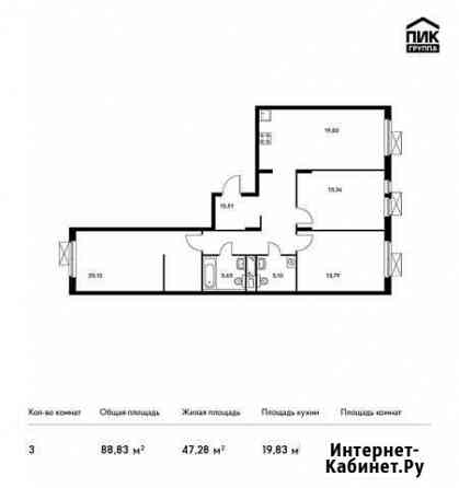 3-комнатная квартира, 88.8 м², 4/25 эт. на продажу в Красногорске Московской области Красногорск