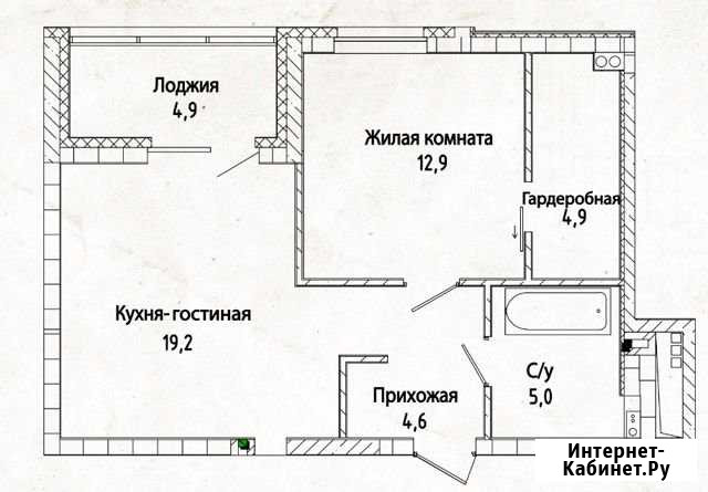 1-комнатная квартира, 46.6 м², 2/19 эт. на продажу в Тюмени Тюмень - изображение 1