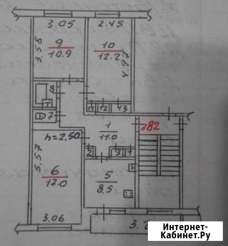3-комнатная квартира, 65 м², 1/5 эт. на продажу в Пскове Псков - изображение 1