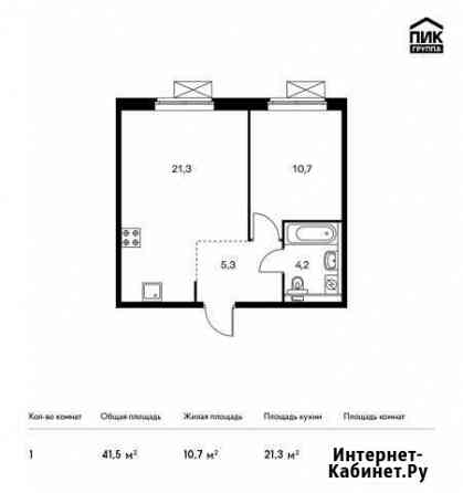 1-комнатная квартира, 41.5 м², 4/25 эт. на продажу в Видном Видное
