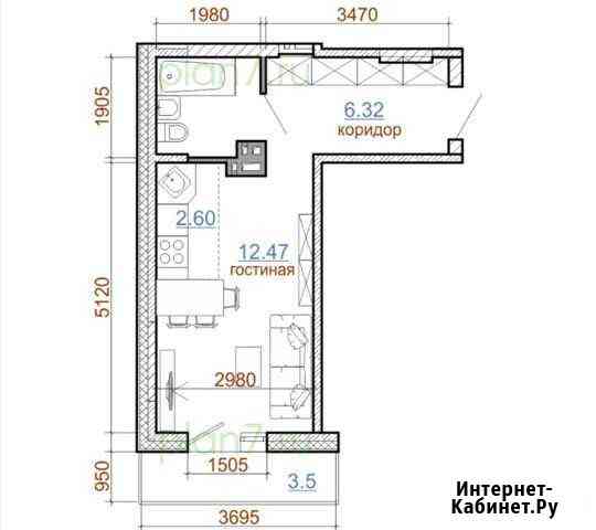 Квартира-студия, 28 м², 7/9 эт. на продажу в Маркове Маркова