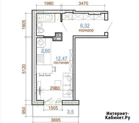 Квартира-студия, 28 м², 7/9 эт. на продажу в Маркове Маркова - изображение 1