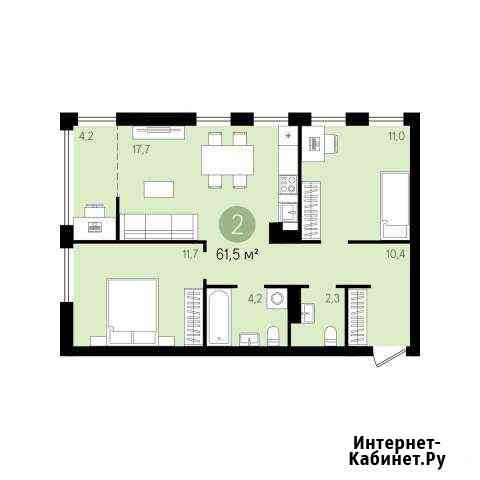 2-комнатная квартира, 61.5 м², 6/9 эт. на продажу в Новосибирске Новосибирск