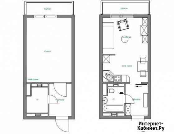 Квартира-студия, 23 м², 2/4 эт. на продажу в Яблоновском Яблоновский