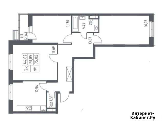 3-комнатная квартира, 75 м², 2/11 эт. на продажу в Воскресенском Московской области Воскресенское - изображение 1
