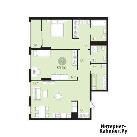 2-комнатная квартира, 82.1 м², 12/16 эт. на продажу в Тюмени Тюмень