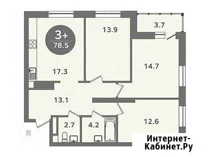 3-комнатная квартира, 78 м², 11/19 эт. на продажу в Тюмени Тюмень - изображение 1