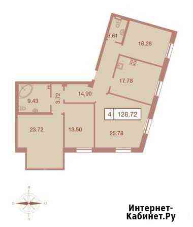 4-комнатная квартира, 128.7 м², 3/9 эт. на продажу в Санкт-Петербурге Санкт-Петербург