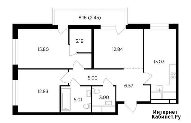 3-комнатная квартира, 79.7 м², 14/25 эт. на продажу в Одинцово Одинцово - изображение 1