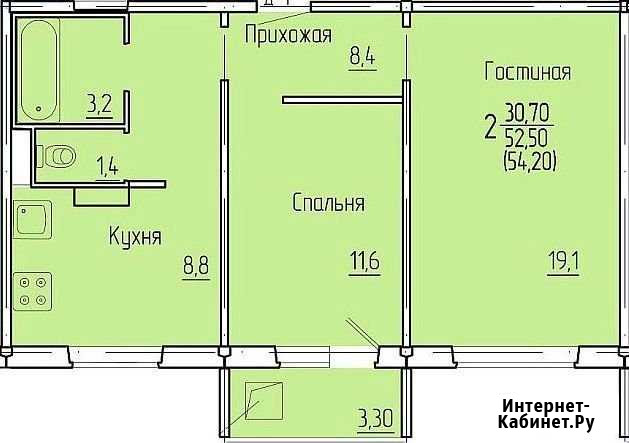 2-комнатная квартира, 52.2 м², 3/11 эт. на продажу в Саранске Саранск - изображение 1
