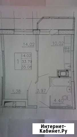 1-комнатная квартира, 36 м², 3/12 эт. на продажу в Мурино Мурино - изображение 1