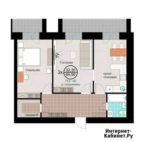 2-комнатная квартира, 74.6 м², 2/3 эт. на продажу в Новосибирске Новосибирск - изображение 1