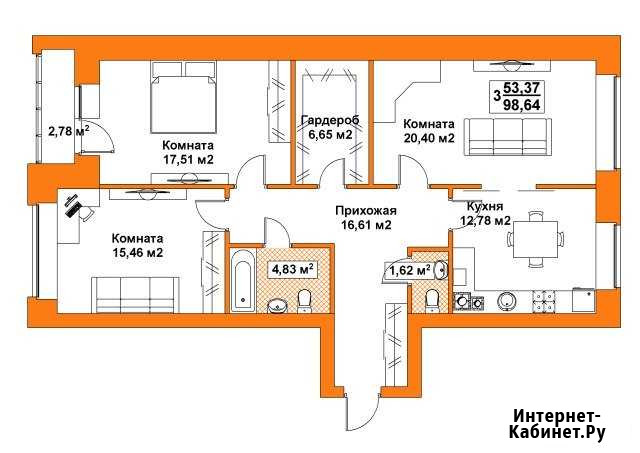 3-комнатная квартира, 98 м², 2/6 эт. на продажу в Твери Тверь - изображение 1