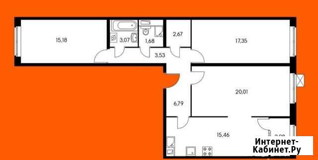 3-комнатная квартира, 86.7 м², 16/25 эт. на продажу в Люберцах Люберцы - изображение 1