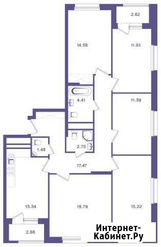 5-комнатная квартира, 114.1 м², 5/18 эт. на продажу в Москве Москва - изображение 1