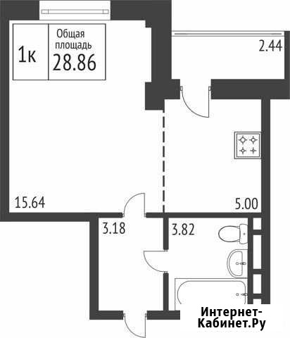 1-комнатная квартира, 28.9 м², 12/16 эт. на продажу в Брянске Брянск - изображение 1