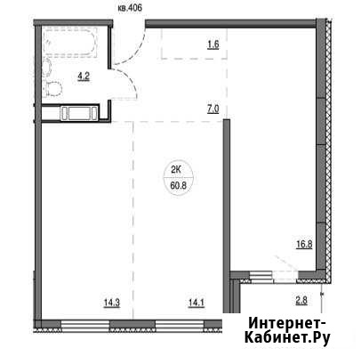 2-комнатная квартира, 60.8 м², 4/12 эт. на продажу в Петрозаводске Петрозаводск - изображение 1