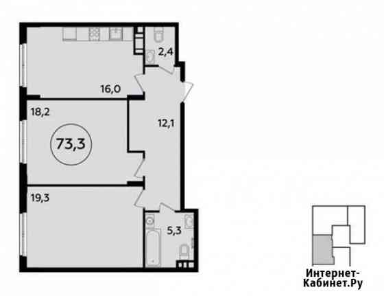 2-комнатная квартира, 73.3 м², 1/16 эт. на продажу в Мосрентгене Мосрентген