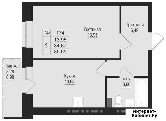 1-комнатная квартира, 35.7 м², 5/6 эт. на продажу в Перми Пермь - изображение 1
