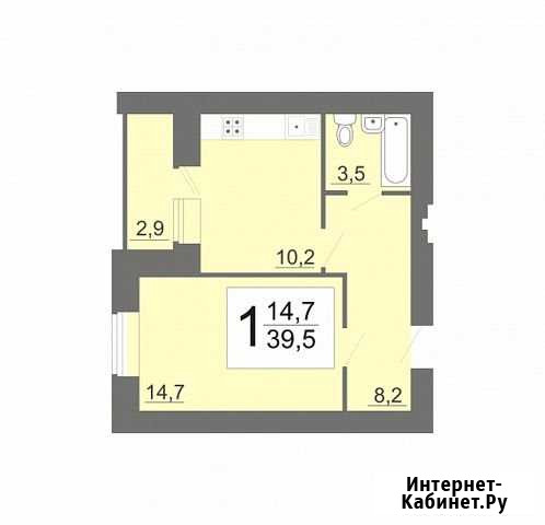 1-комнатная квартира, 39.5 м², 14/16 эт. на продажу в Засечном Засечное - изображение 1
