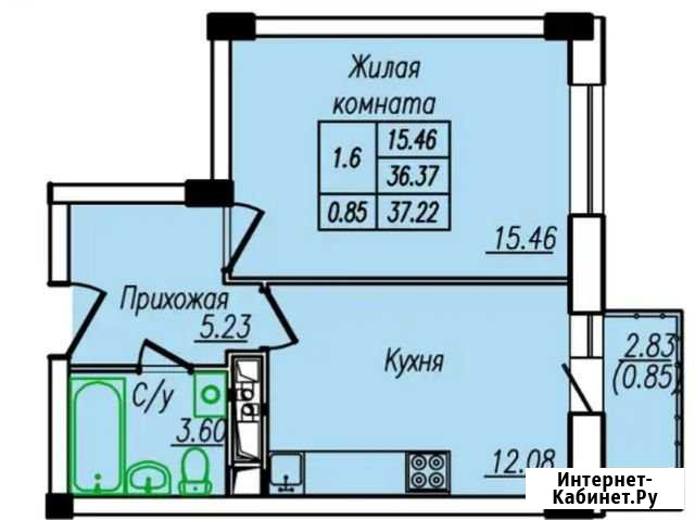 1-комнатная квартира, 38 м², 14/17 эт. на продажу в Абакане Абакан - изображение 1