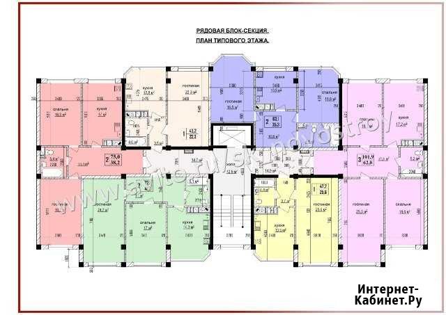 2-комнатная квартира, 75 м², 3/9 эт. на продажу в Нальчике Нальчик - изображение 1