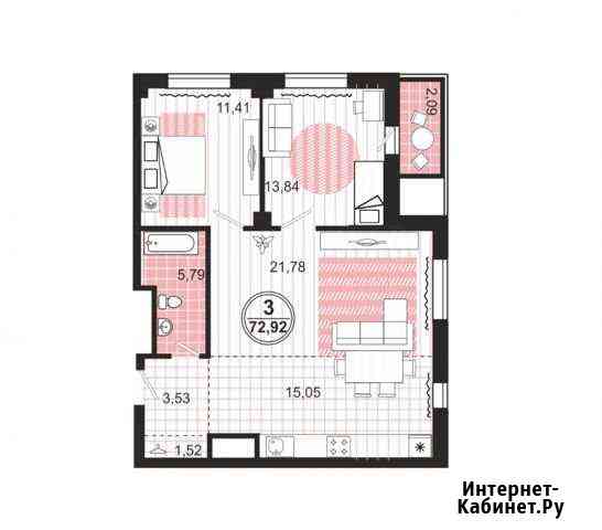 3-комнатная квартира, 75.7 м², 6/25 эт. на продажу в Челябинске Челябинск