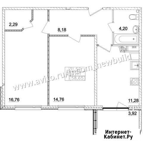 2-комнатная квартира, 57.5 м², 2/3 эт. на продажу в Павловской Слободе Павловская Слобода - изображение 1