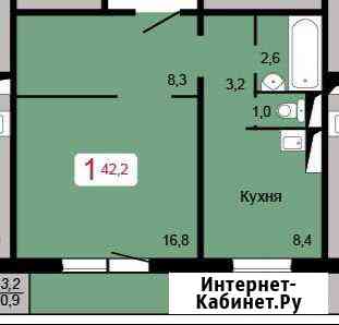 1-комнатная квартира, 42.2 м², 6/17 эт. на продажу в Красноярске Красноярск