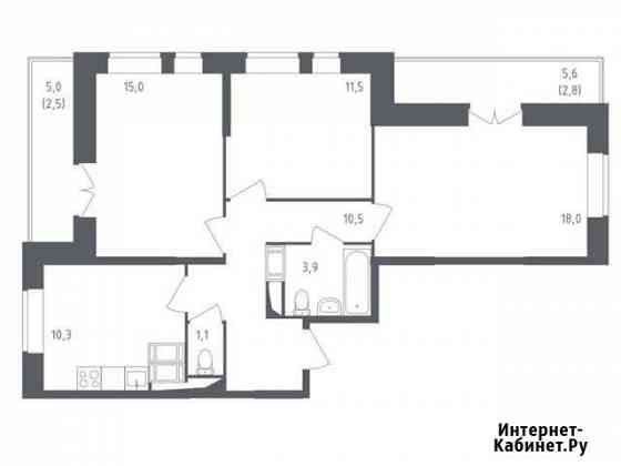 3-комнатная квартира, 75.6 м², 19/25 эт. на продажу в Красногорске Московской области Красногорск
