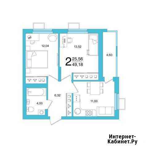 2-комнатная квартира, 49.2 м², 14/20 эт. на продажу в Уфе Уфа