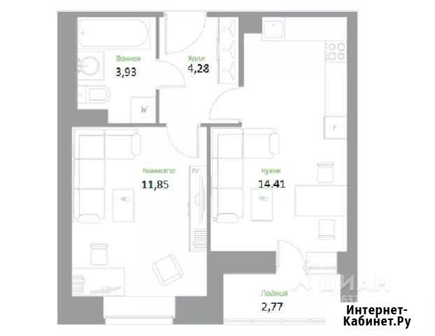 1-комнатная квартира, 34.5 м², 11/17 эт. на продажу в Видном Видное - изображение 1