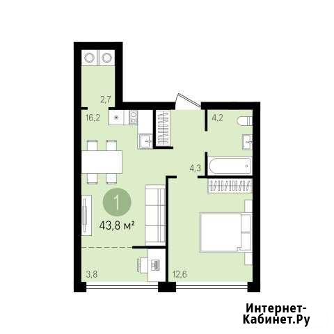 1-комнатная квартира, 43.7 м², 6/9 эт. на продажу в Новосибирске Новосибирск - изображение 1